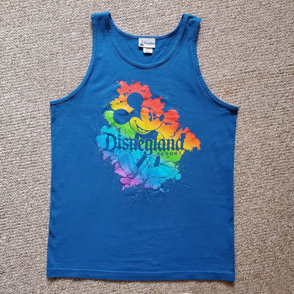 Vintage 1990s Disneyland Resort Mickey Mouse Silkscreened Colorful Tank Top